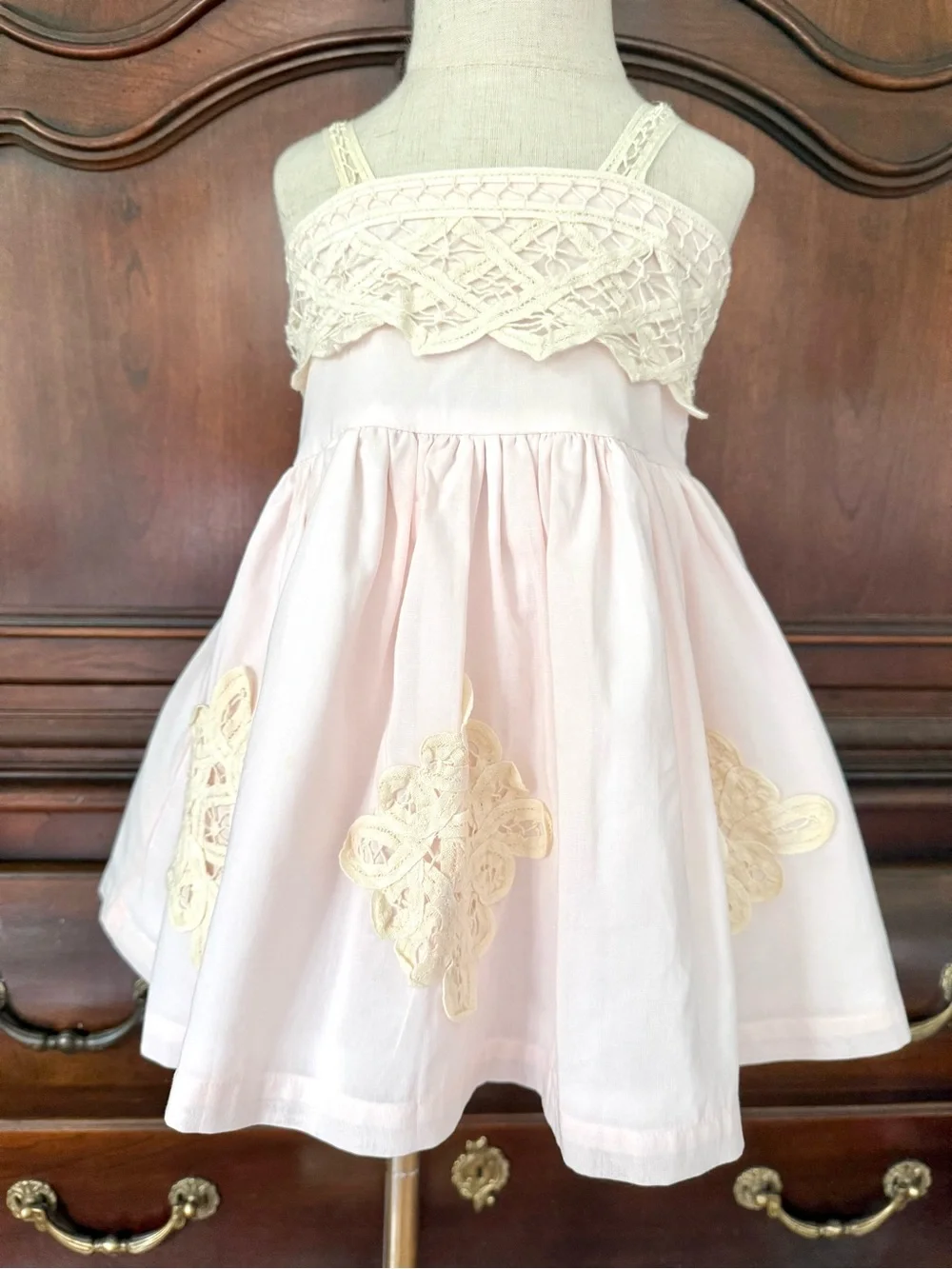 Well Dressed Wolf Daydream Dress Shorties Set 4T Pink Lace Boho